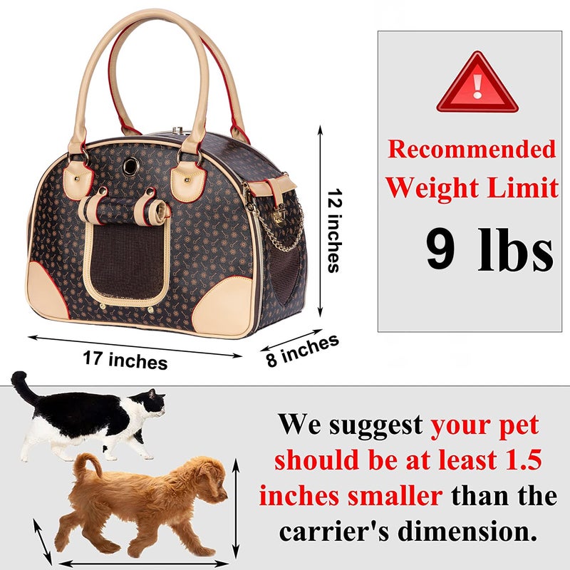 Adriene's Choice Luxury Pet Carrier, Puppy Small Dog Carrier, Cat Carrier Bag, Waterproof Premium PU Leather Carrying Handbag for Outdoor Travel Walking Hiking Shopping - Image 3